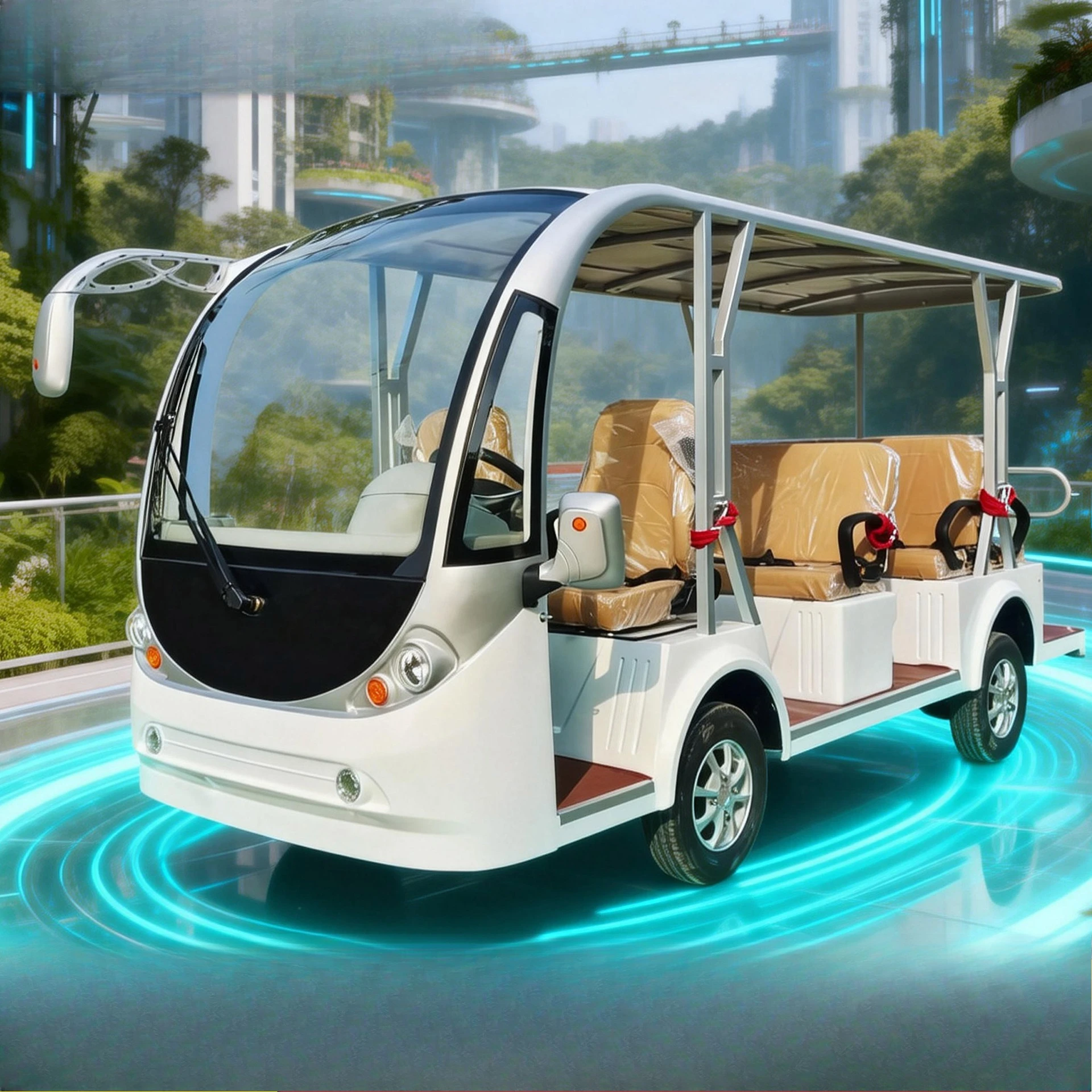Electric Sightseeing Car 8 to 17 Tourist Attractions Property Patrol Manor Electric Reception Sightseeing Car