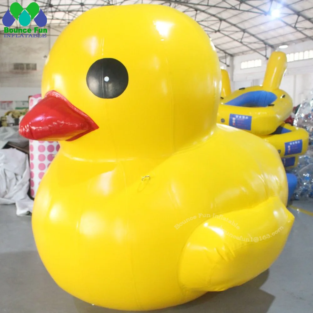 Pato amarillo inflable gigante usado en agua, juguete de dibujos animados de goma fija flotante grande, de alta calidad, 3m, para promoción