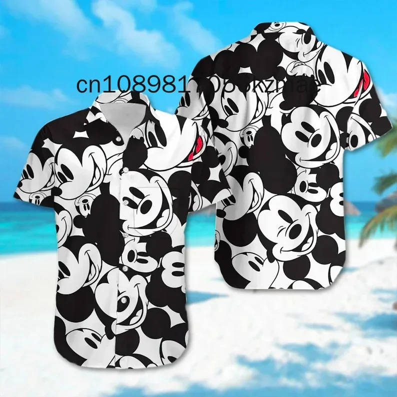 

Disney Hawaiian Shirts Summer Casual Button Up Shirts Beach Vacation Short Sleeves 3d Print Fashion Men's Lapel Shirt