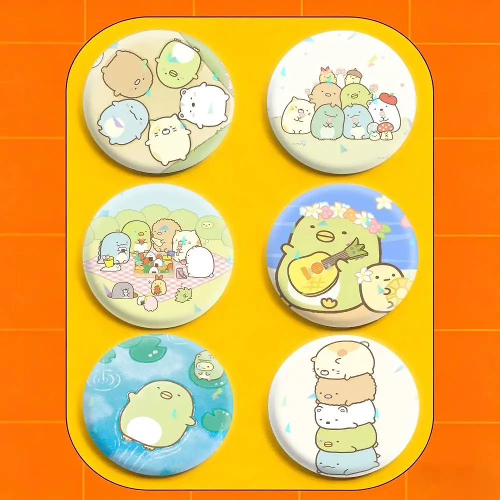 

S-Sumikko Gurashi C-Colorfu 32/44/58mm Handmade Pins Round Brooch Badge Backpacks Clothes Jewelry Gifts