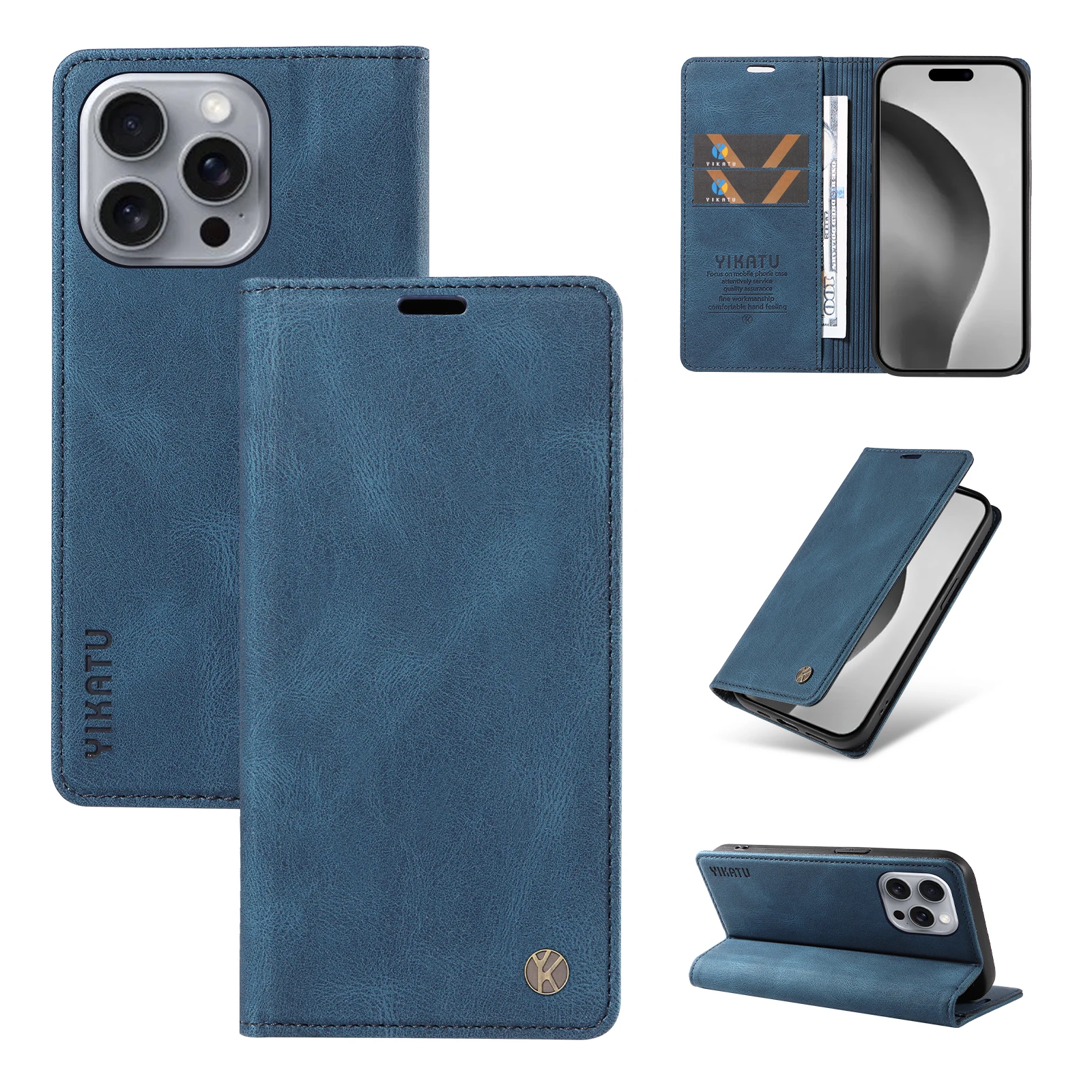 

Wallet Flip Case on For iPhone15 iPhone14 Pro/promax Cover Suction Cup Leather Stand High-quality Phone Case Protective Bags