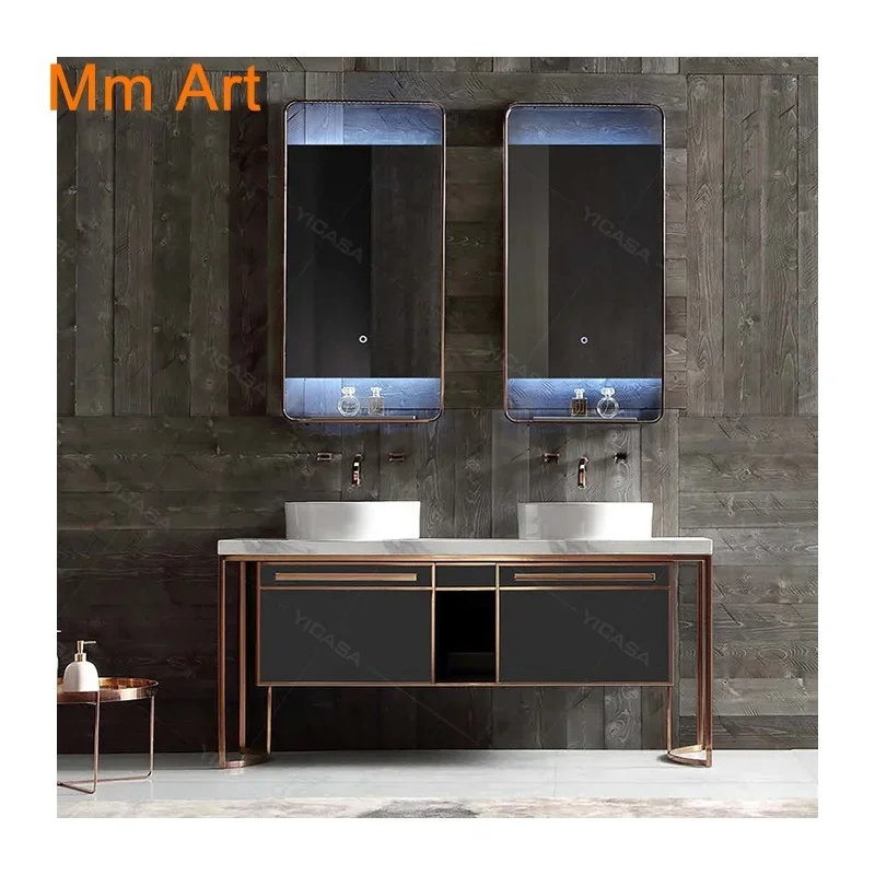 stainless steel bathroom washbasin vanity cabinet with led mirror bathroom vanities