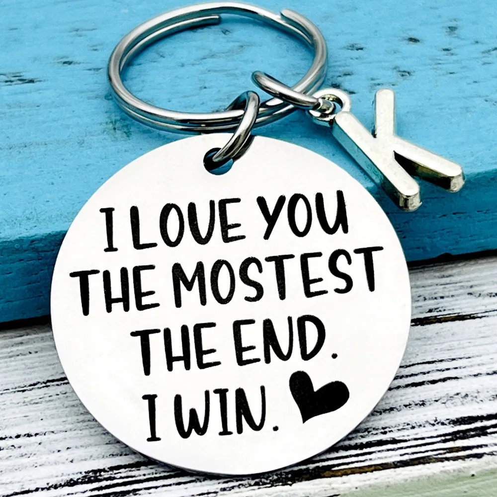 I Love You The Mostest Boyfriend Gifts Couple Keychain I for Boyfriend Girlfriend Husband Wife Valentines Day Gift