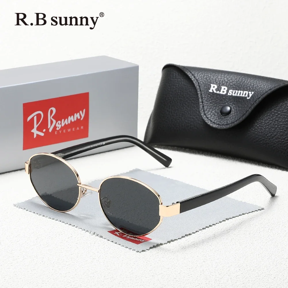 

RBsunny винтажные мужские защитные очки, поляризационные антибликовые женские очки UV400 для вождения на открытом воздухе, путешествий, овальная оправа, популярные очки