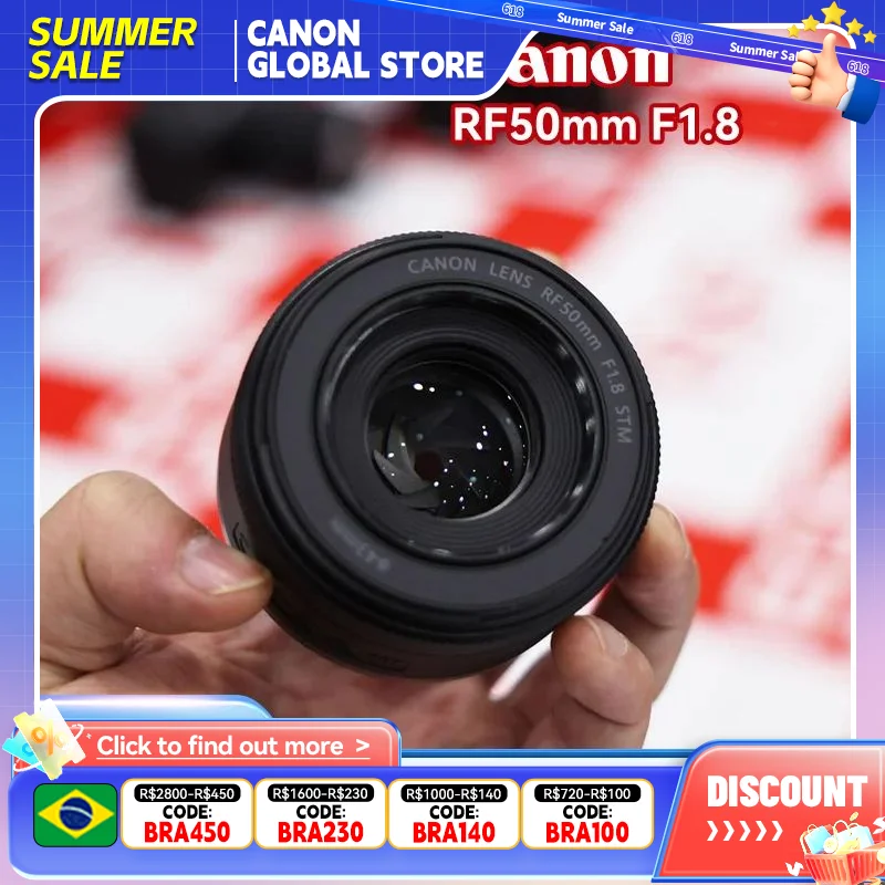 Canon Lens Canon RF50mm F1.8 STM For Canon R7 Full Frame Mirrorless RF Mount Cameras EOS R EOS RP  EOS R6