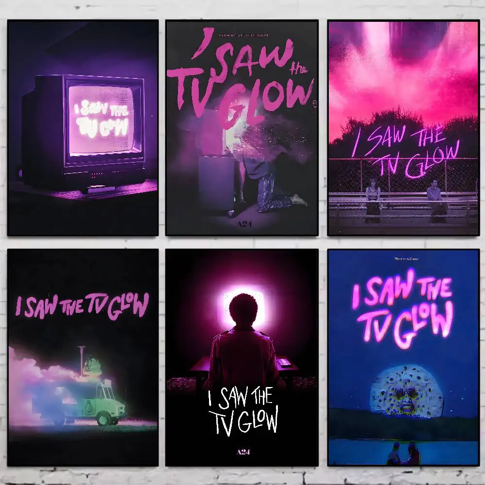 رأيت التلفزيون توهج الساخن الرعب الإثارة الفيلم المشارك معرض يطبع ذاتية اللصق ديكور المنزل الديكور صور مطبوعة للحوائط غرفة المعيشة