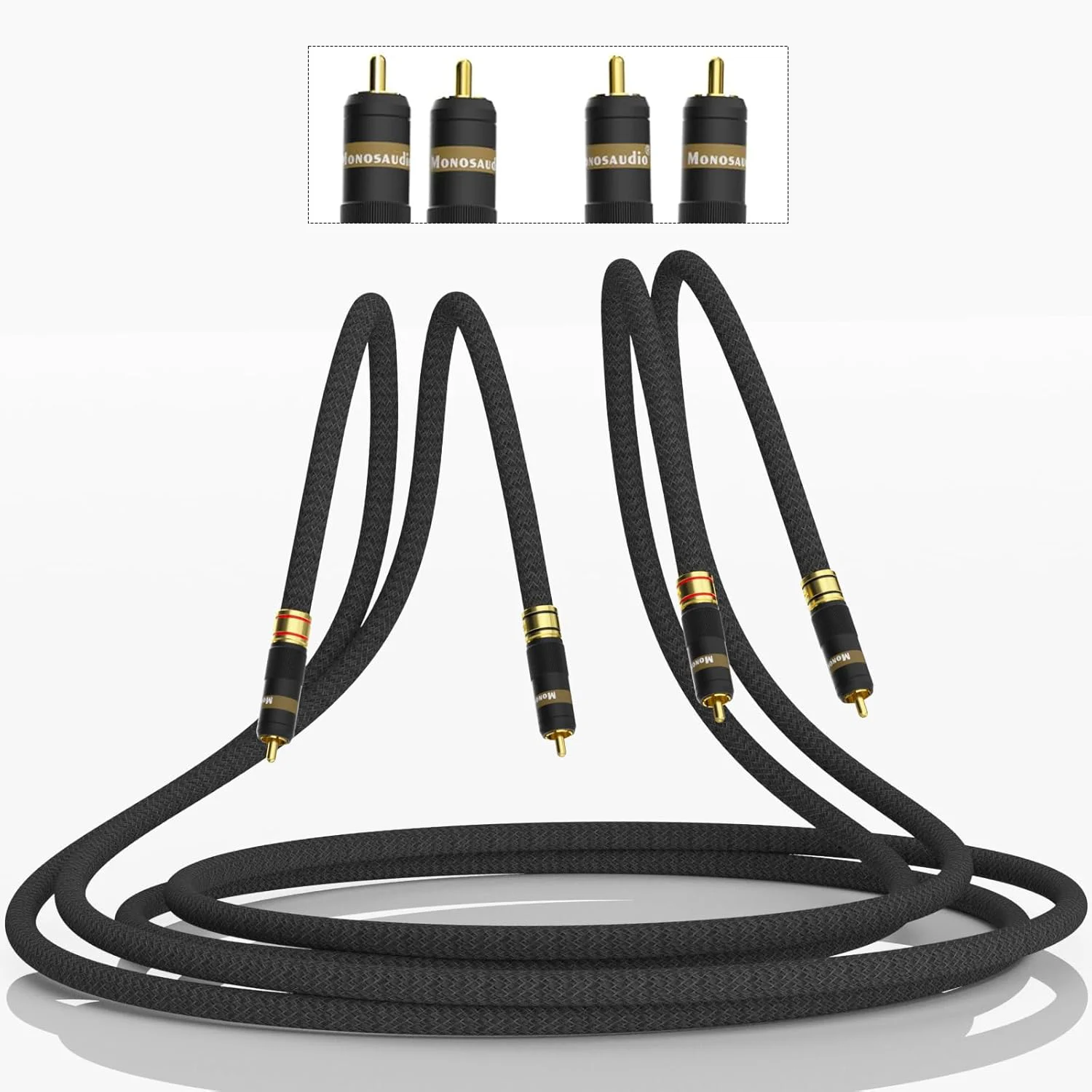 17AWG Audiophile RCA Cable RCA Balanced Audio Cable OFC Copper Gold Plated Interconnect 2RCA Male Signal Cord forHDTV, Amplifier