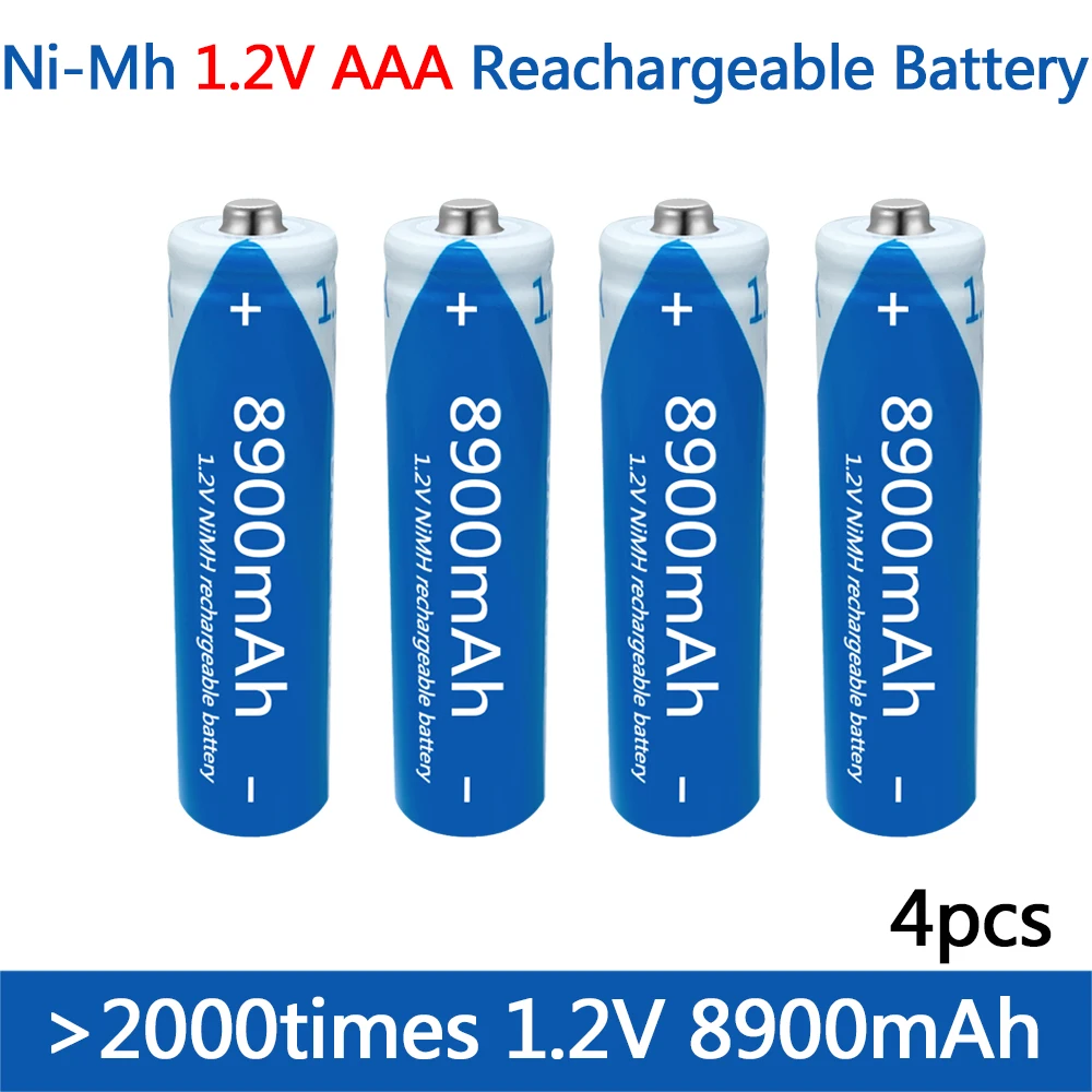 High quality AAA 1.2V 8900mAh 100% Rechargeable NI-MH Battery AAA battery , Flashlight, Toy Watch Remote controlNI-MH Battery