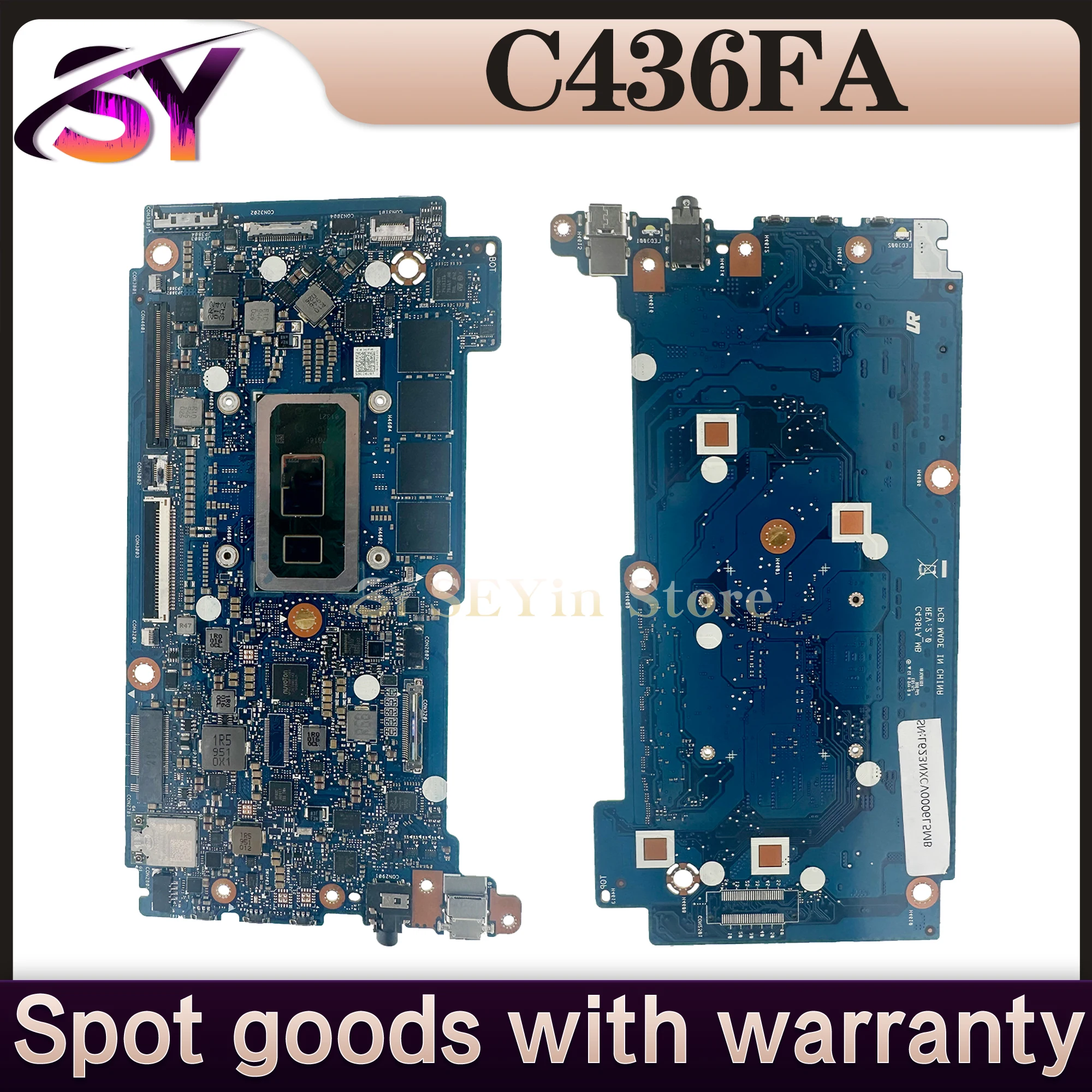 Placa-mãe C436FA para notebook ASUS Vivobook C436 C436F com i3 i5 i7 10ª geração RAM-8GB 100% testada e aprovada