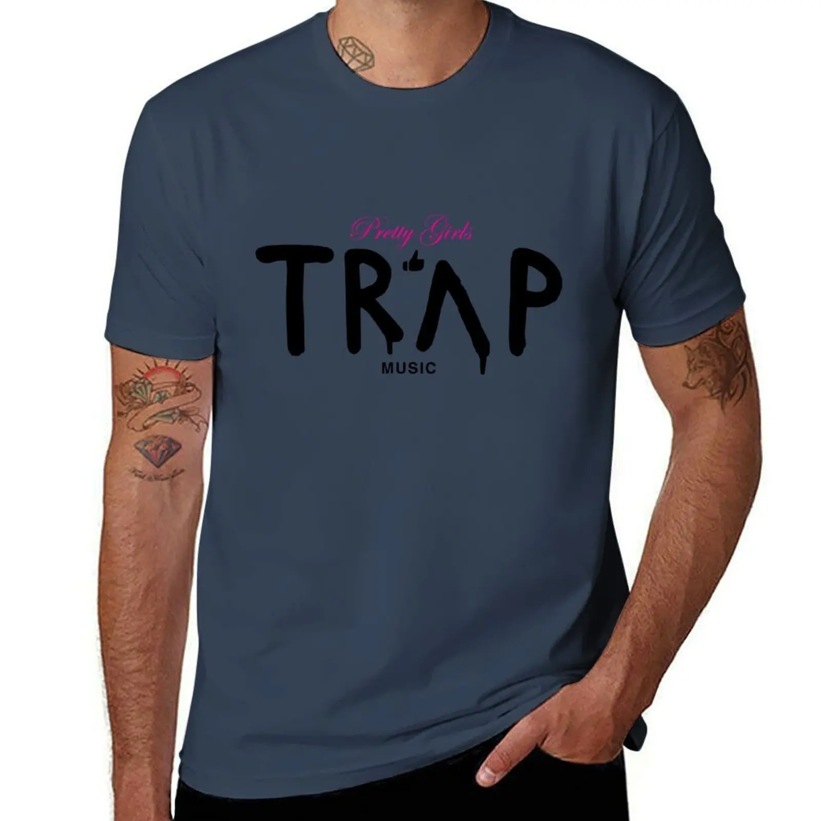 

Pretty Girls Like Trap Music - Pink & Black T-Shirt Big Size Daily Wear T-Shirt
