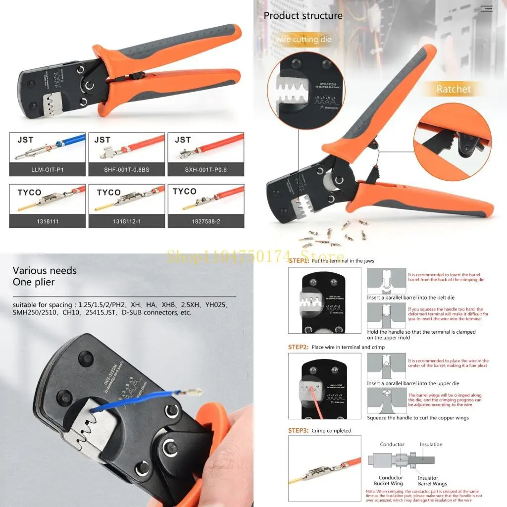 Insulated Electrical Connectors Ratcheting Wire Crimper Crimping Tool for Heat Top Sale