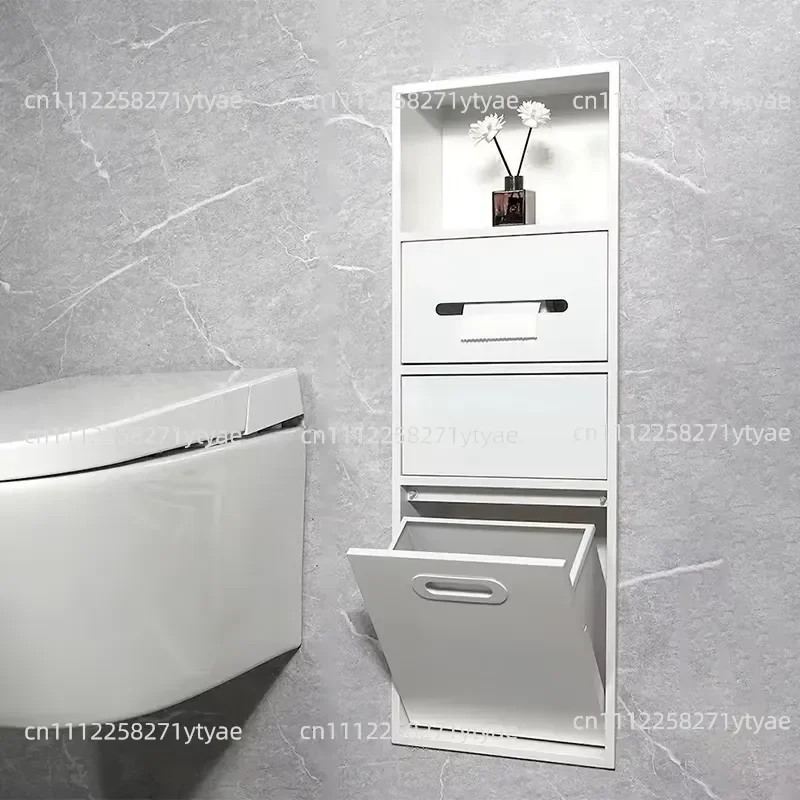 Recessed Stainless Steel Niche Niche for Tissue Paper with Covering Roll Holder Layer Toilet Brush Storage