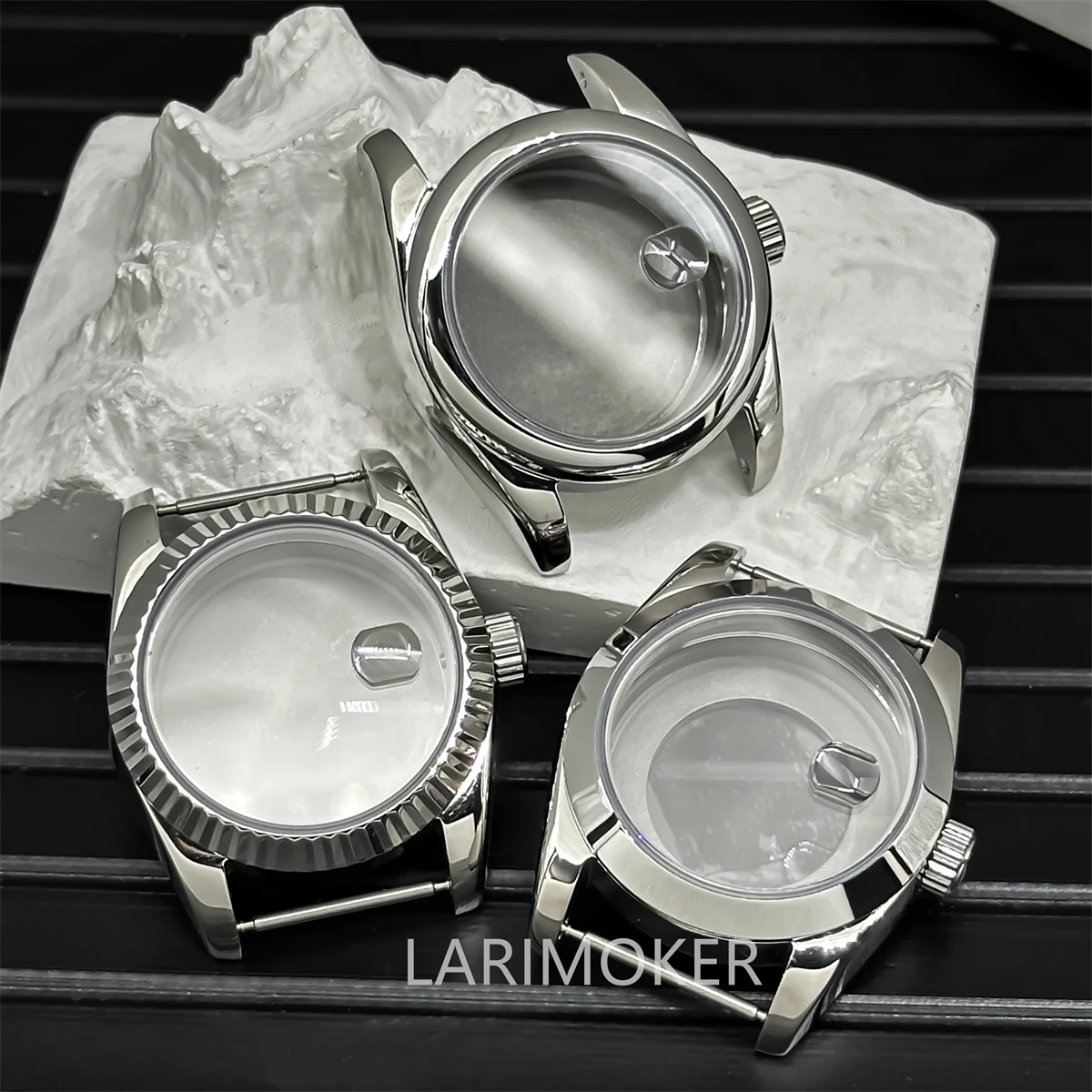 31mm women's silver round toothed bezel case sapphire glass waterproof case NH05 NH06 movement accessories stainless steel case