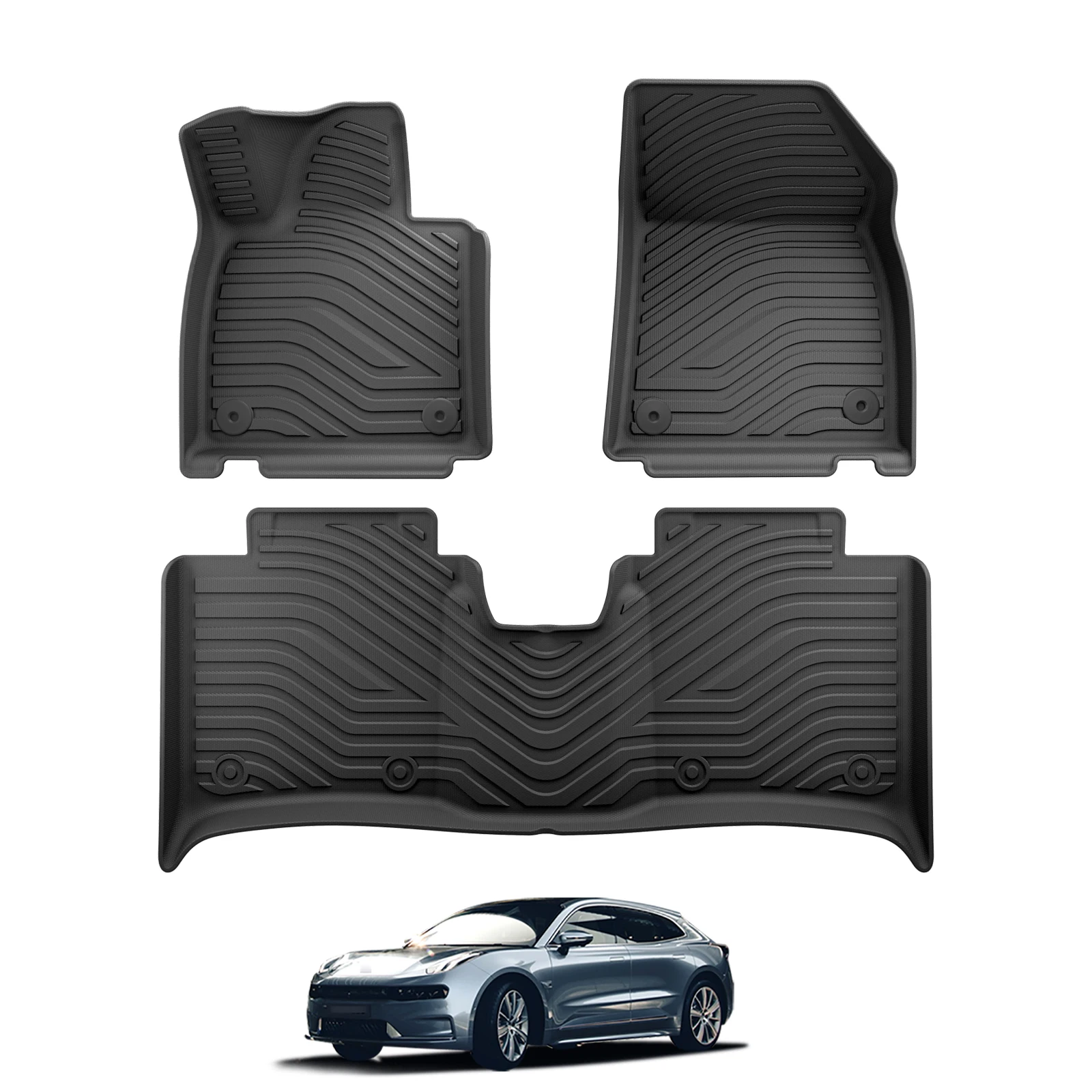 for ZEEKR 001 Car Floor Mats Trunk Pad TPE 3D Foot Mats Set All Weather Waterproof Left Rudder