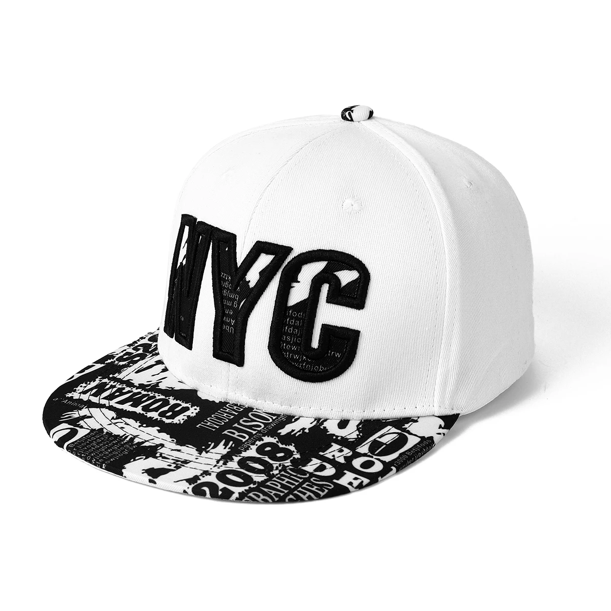 The European-style Embroidery NYC Multi-color Brimmed Printed Flat-brimmed Hat Is Suitable for Hip-hop Street Dancing