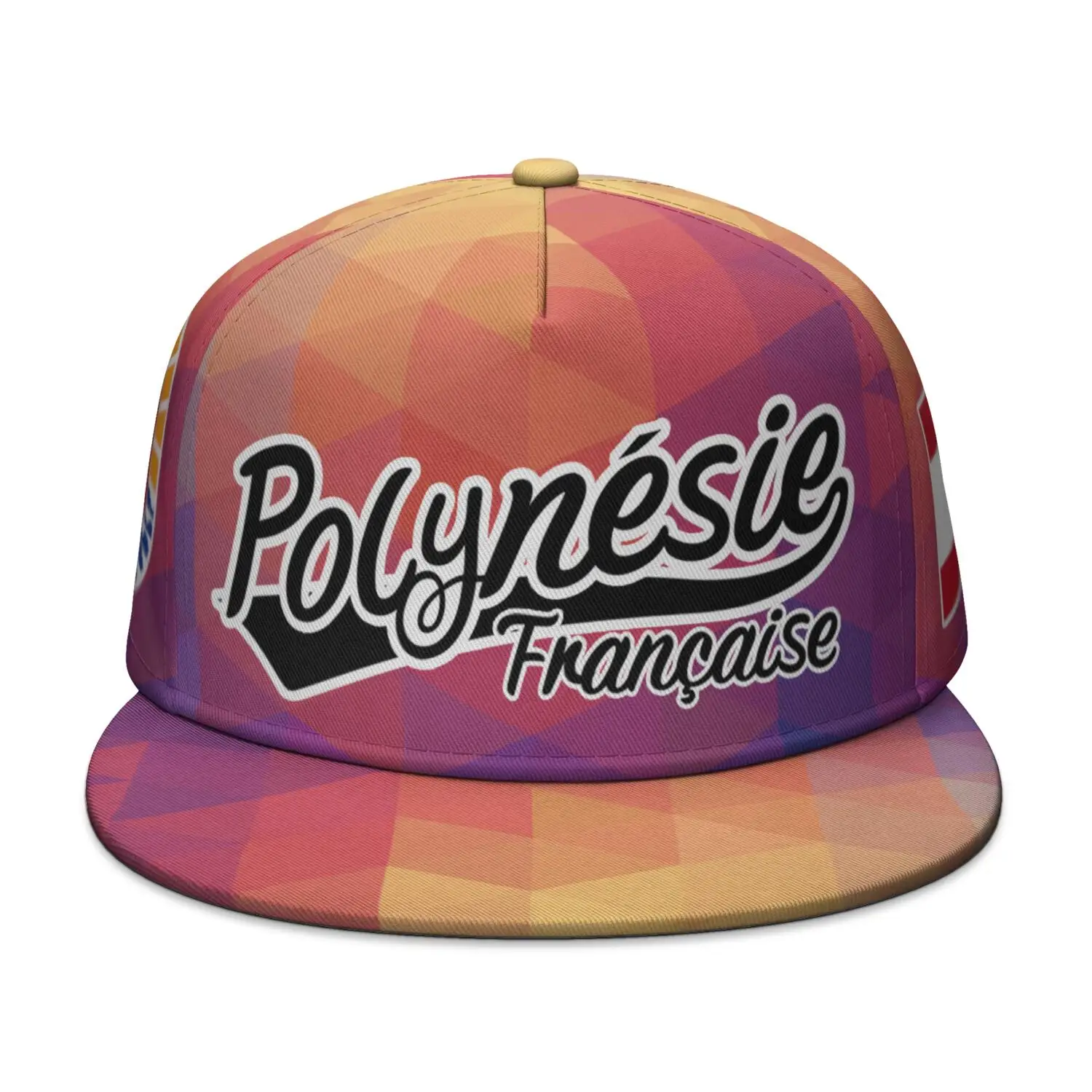 Polynesia French Flat Brimmed Cap Custom Name Polynesian Team Logo Hip-hop Hat Country Travel Dutch Nation Flag Photo Headgear