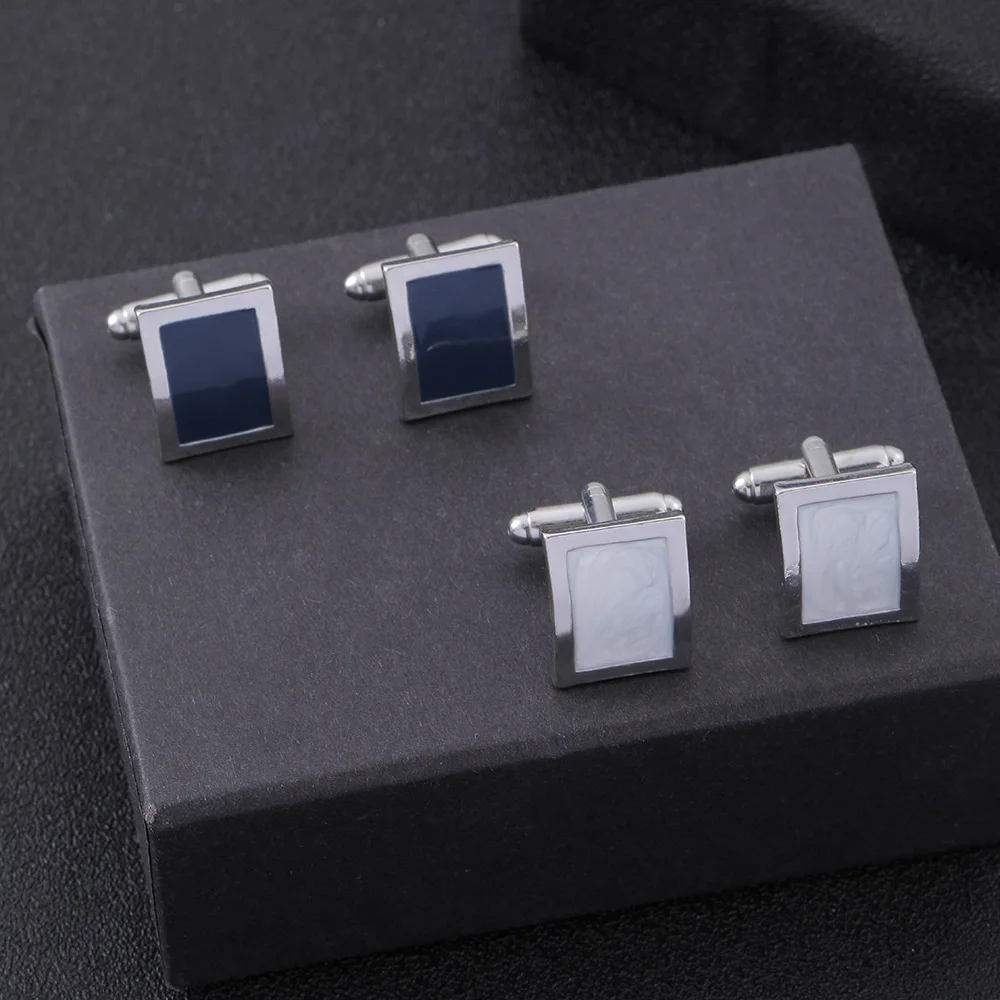 Fashion Versatile White Navy Alloy Men\'s Cufflinks  Business Wedding Suit Shirt Metal Sleeve Studs Wholesale