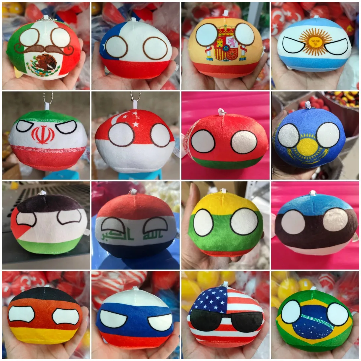 70 Styles 10cm Country Ball Plush Toys Polandball Pendant Country Balls Countryball Stuffed Doll Toy Christmas Gift for Kids