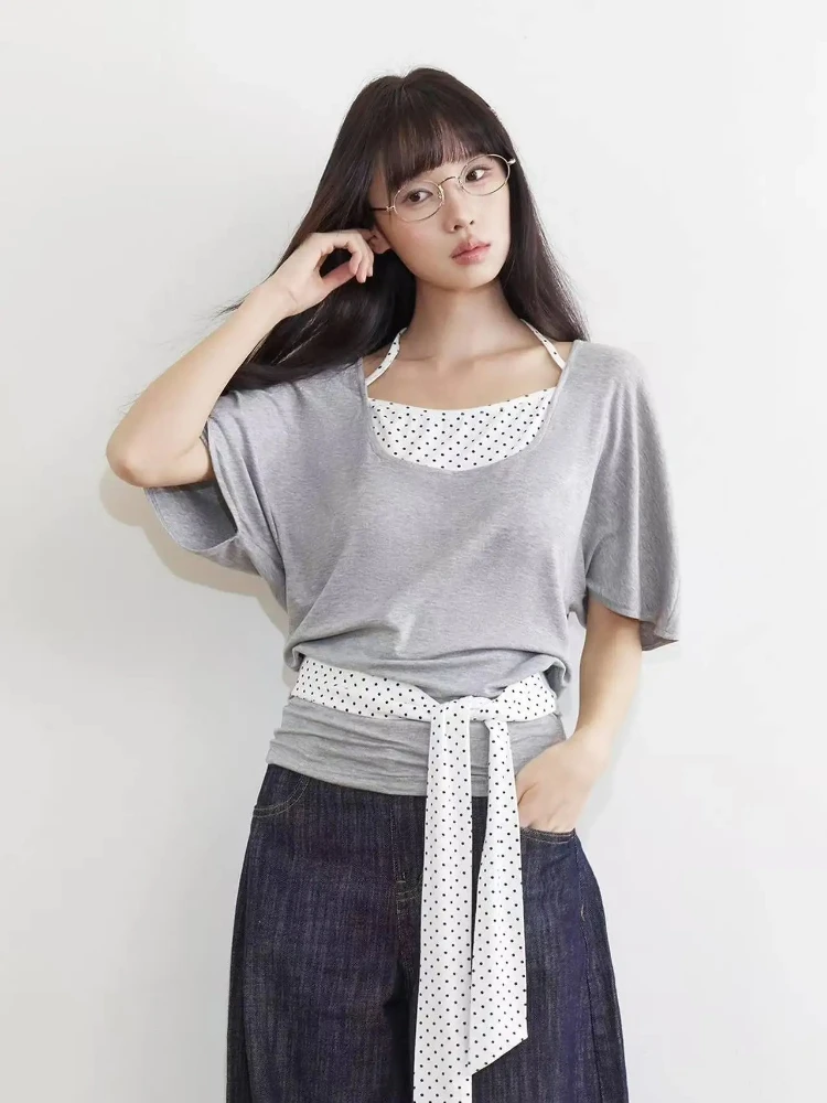 Y2K Fairy Grunge Ruffle Short Sleeve Tops Female Harajuku Retro Japanese Vintage Sweet Daily Street Matching Outfit Extra Wear