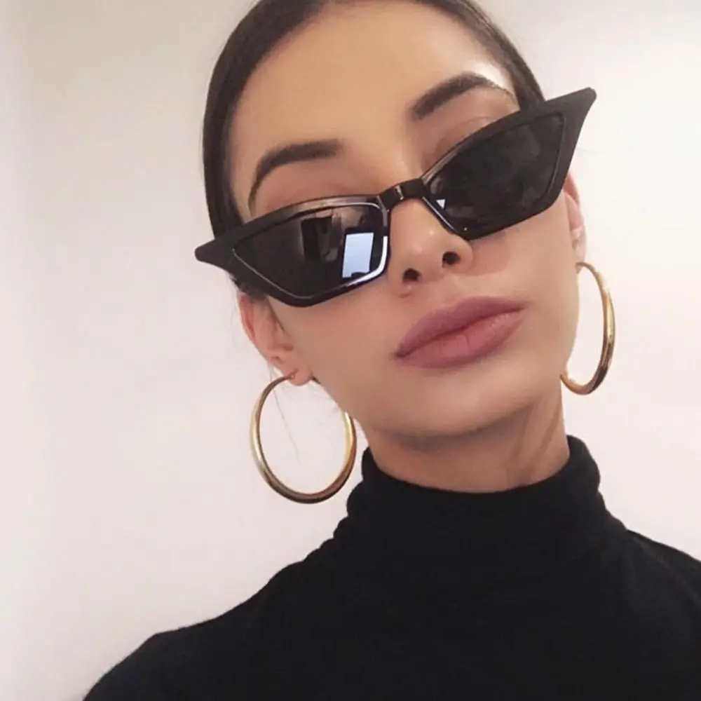 Portable PC Cat Eye Sunglasses UV400 Clear View Triangle Eyewear Block Glare Driving Sun Glasses Travel