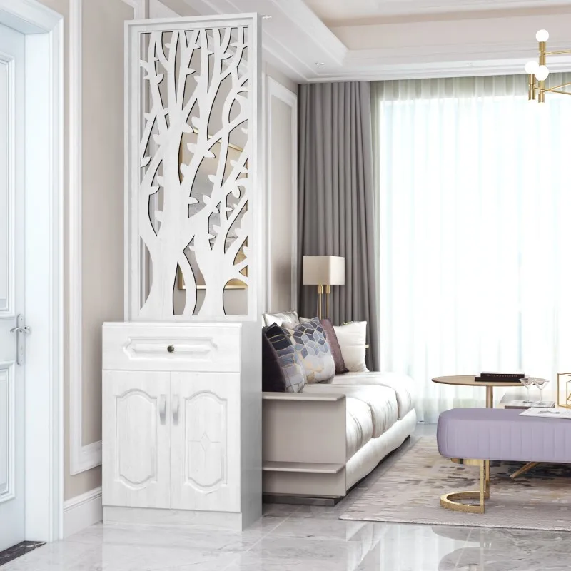 YJQ Modern Simple Screen Partition Entrance Cabinet Living Room Double Sided Partition Shoe Cabinet Room Hall Shelf