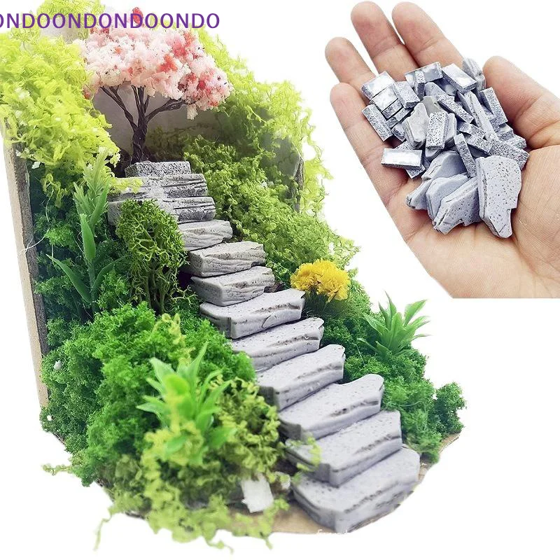 10pcs Stepping Model Stones Irregular For Garden Pathway Walkway,Miniature Outdoor Landscaping Decorative Step Rocks