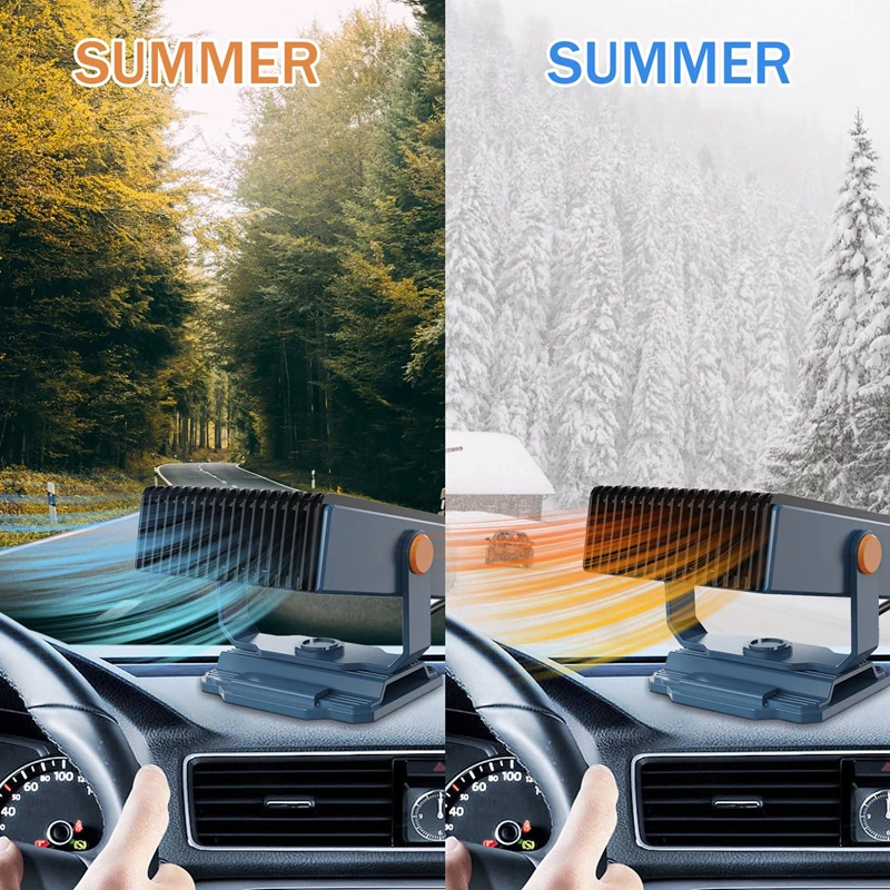 سخان مثبت على السيارة 12 فولت مع 360 درجة ° دعامة دوارة لإزالة الجليد وإزالة الضباب كلا أغراض تسخين التبريد سخان السيارة الجديد 2026 #3
