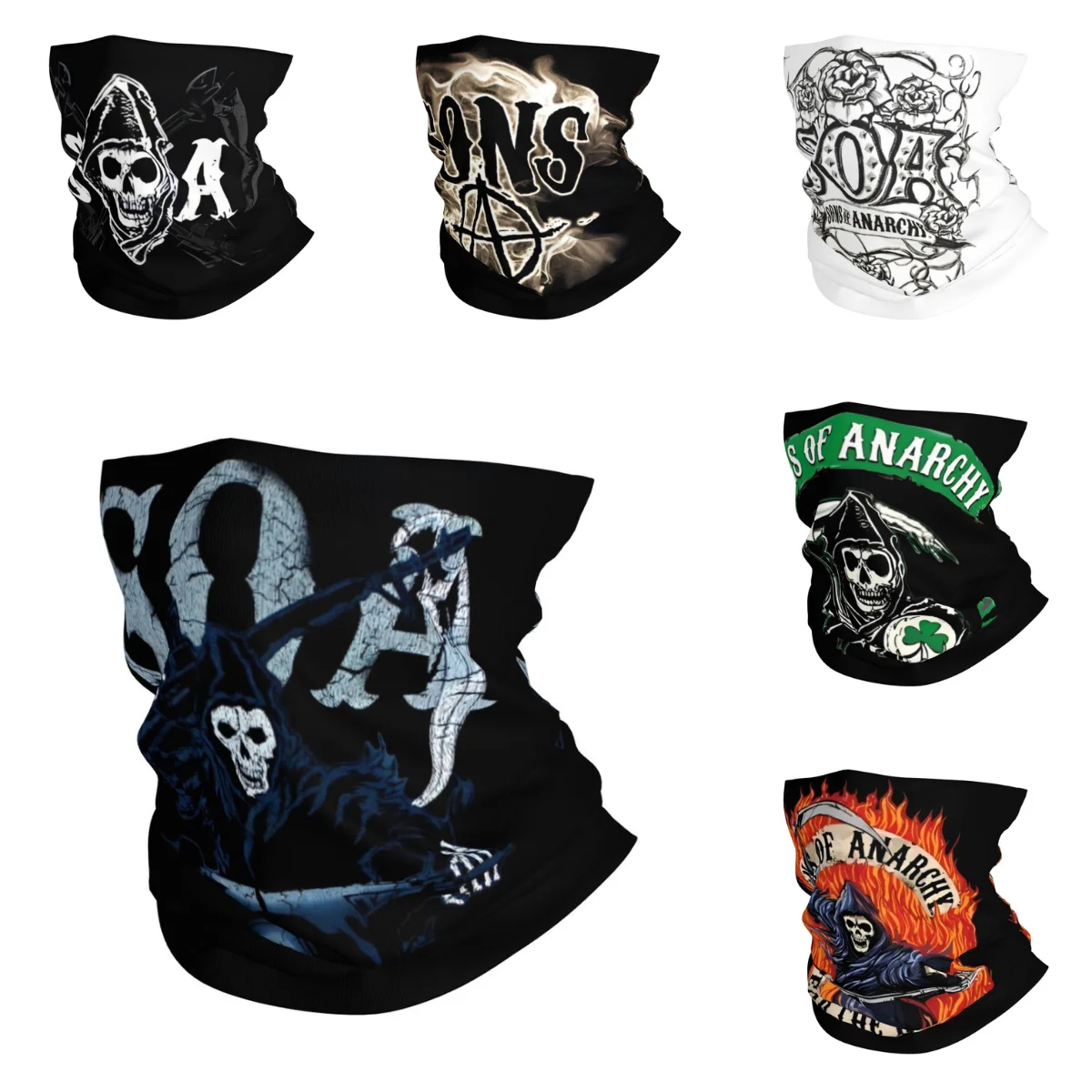 Outdoor Sport Balaclava TV Sons Of Anarchy Cycling Mask Soft Warm Tactical Mask Retro Running Travel UV Protection Scarf Bandana