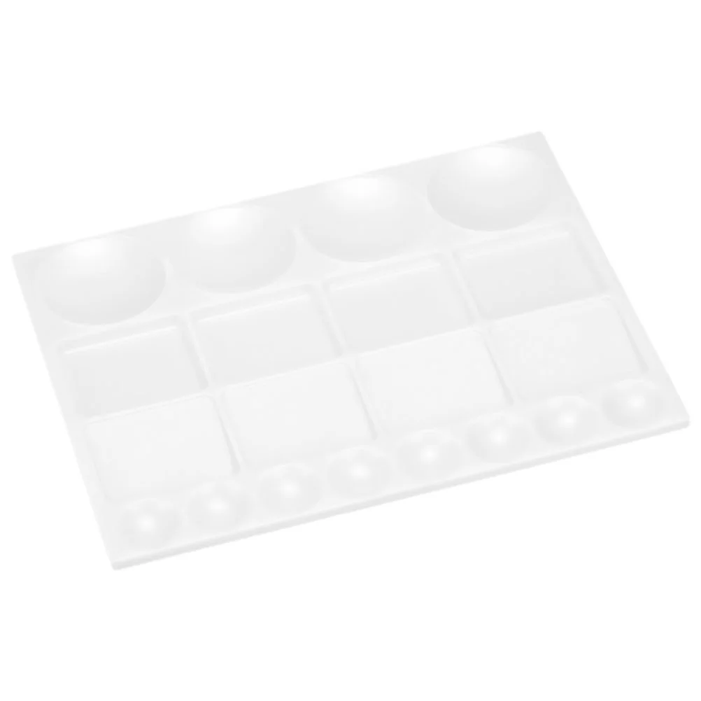 

Watercolor Paper Paint Plastic Palettes Multifunction White Practical Pigment Trays Paints