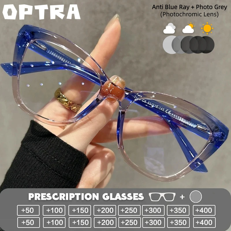 

OPTRA High Index Colorful Reading Glasses Anti Blue Light Myopia Photochromic Eyeglasses Customized Prescription Optical Eyewear