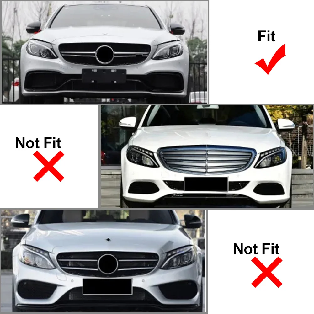 Car Front Bumper Radiator Hood Grille GTR Style Racing Grill For Benz W205 C63 C63SAMG Pre-Facelift 2015 2016 2017 2018