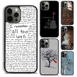 All Too Well Short Film Book Phone Case Back Cover for iPhone 16 15 SE2020 14 13 11 12 Pro Max mini XS XR PlusS Fundas Coque