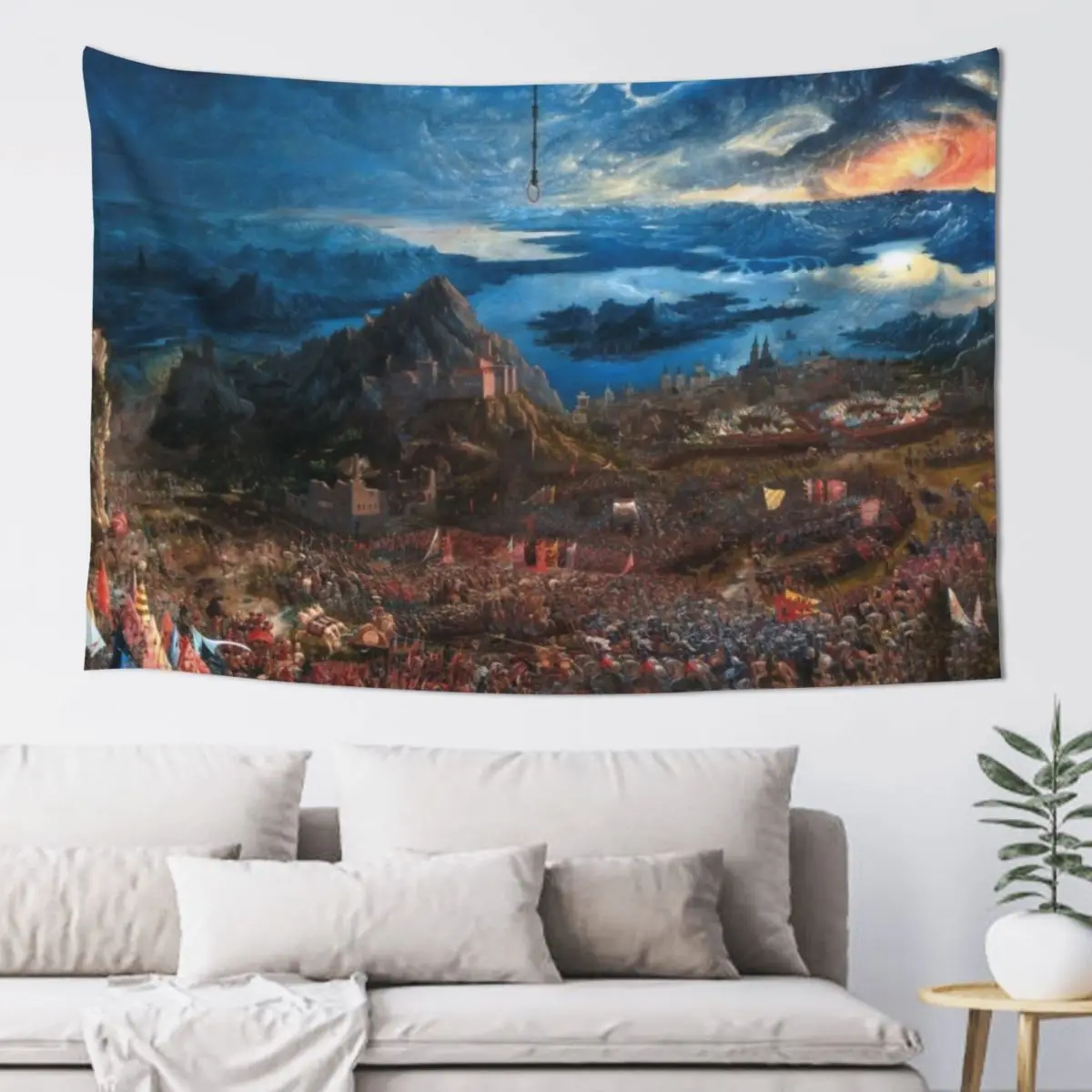 Fine Art: Albrecht Altdorfer - Battle Of Issus Tapestry Aesthetic Room Decoration Decorative Wall Mural Tapestry