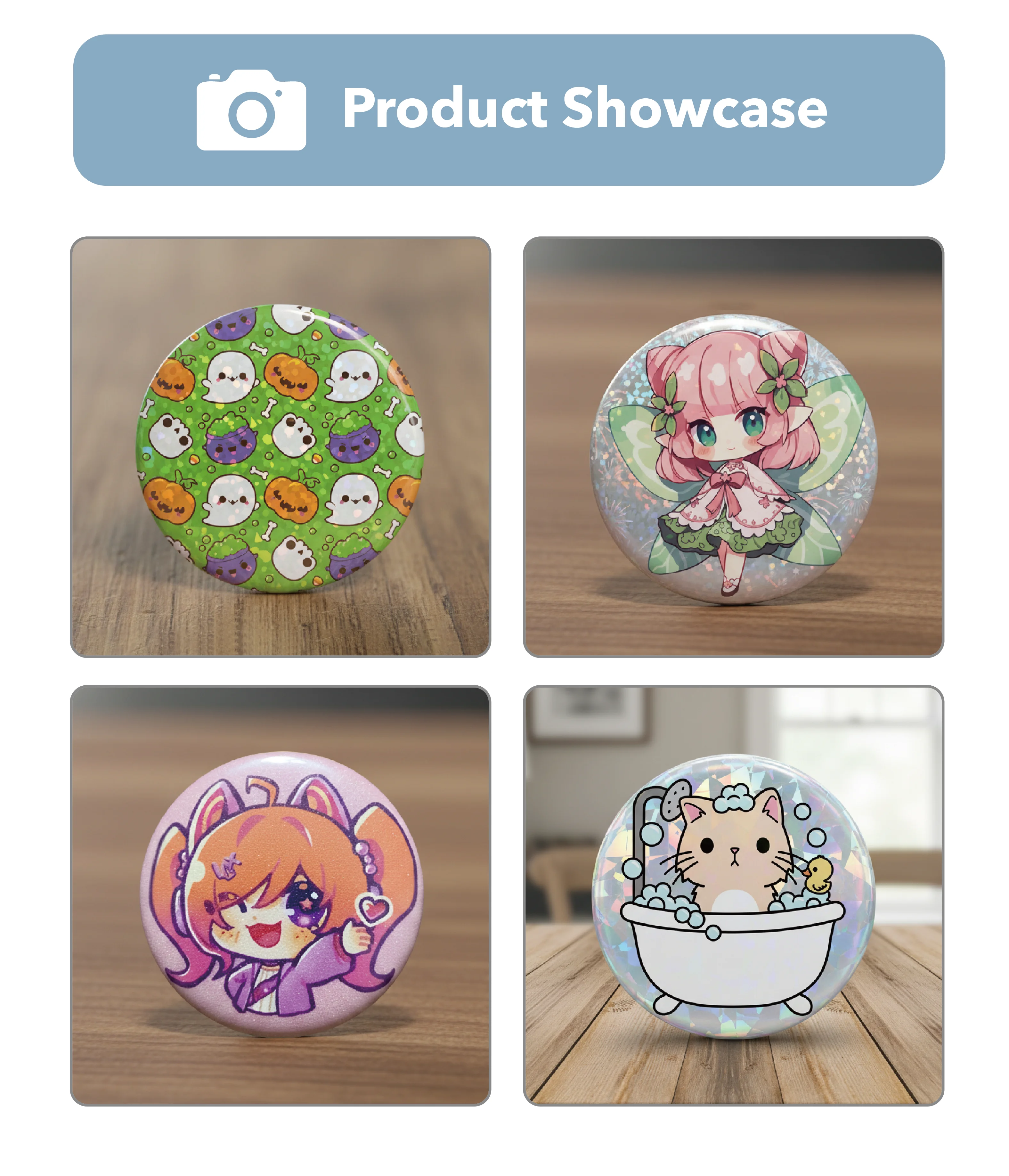 Personalized Round Badges Brooches custom Photo Handwriting Diy Text or Graphic Pins Accessory Gifts for Kids