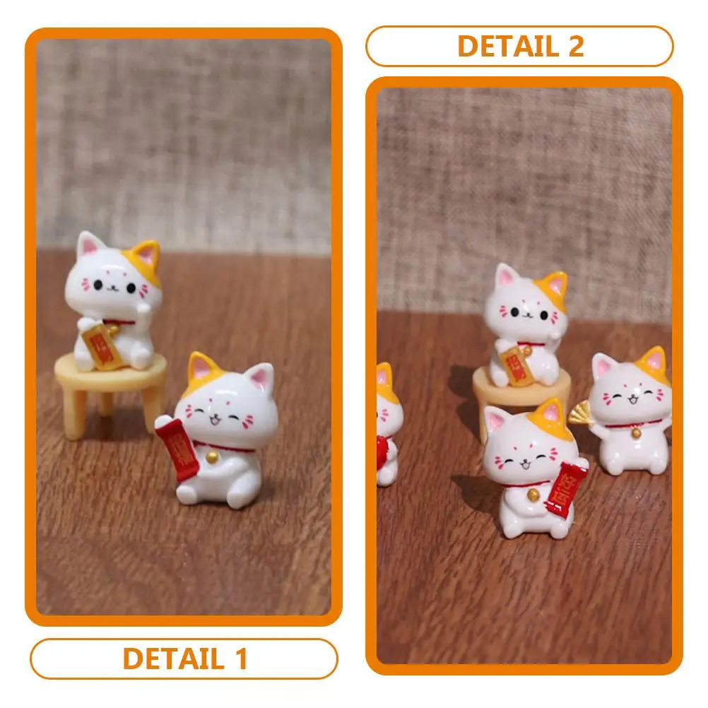 

12 Pcs Resin Lucky Cat Figurines Compact Size Lightweight Decoration Indoor Outdoor Gift Ideas Cat Statue Mini