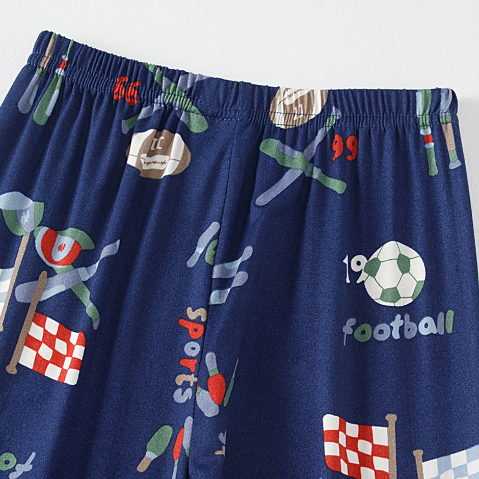 3-teiliges Set aus Kinder-Shorts mit Ball-Print, Weste, Shorts, Hosen-Kombination, bequeme Schlafanzüge für Jungen, Hauskleidung – Detail 13