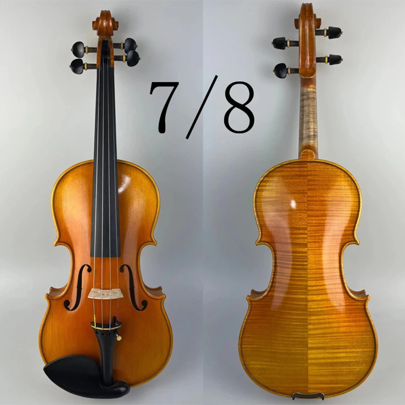 Professional Handmade European Material for Women's Violin Adult 7/8 Violin Alpine Maple Italian Spruce  20 Years Old Solid Wood