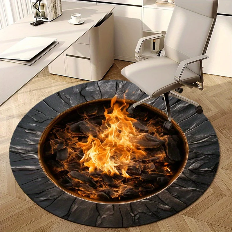 3D Fire Round Rug: The Ultimate Statement Piece for Modern Living Spaces