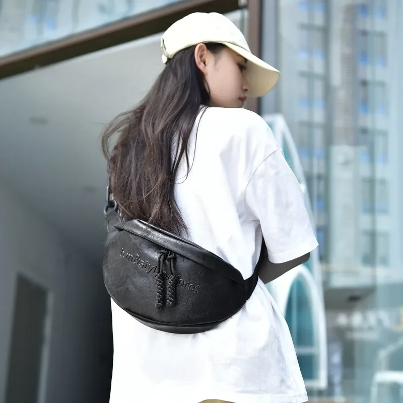 

Fashion Trend Waist Bags Ladies PU Waist Packs Phone Pack Street Hip Hop Belt Bags Large Capacity Women Crossbody Chest Bag