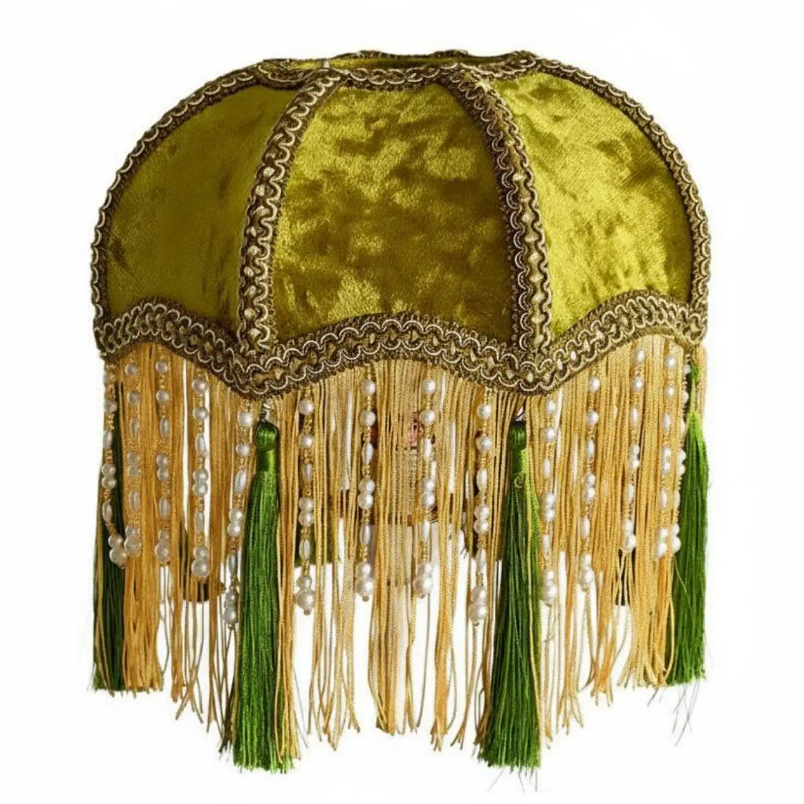 Tassel Velvet Lampshade Luxury Fabric Light Cover Vintage Fringe for Bedside Lighting Home Decoration
