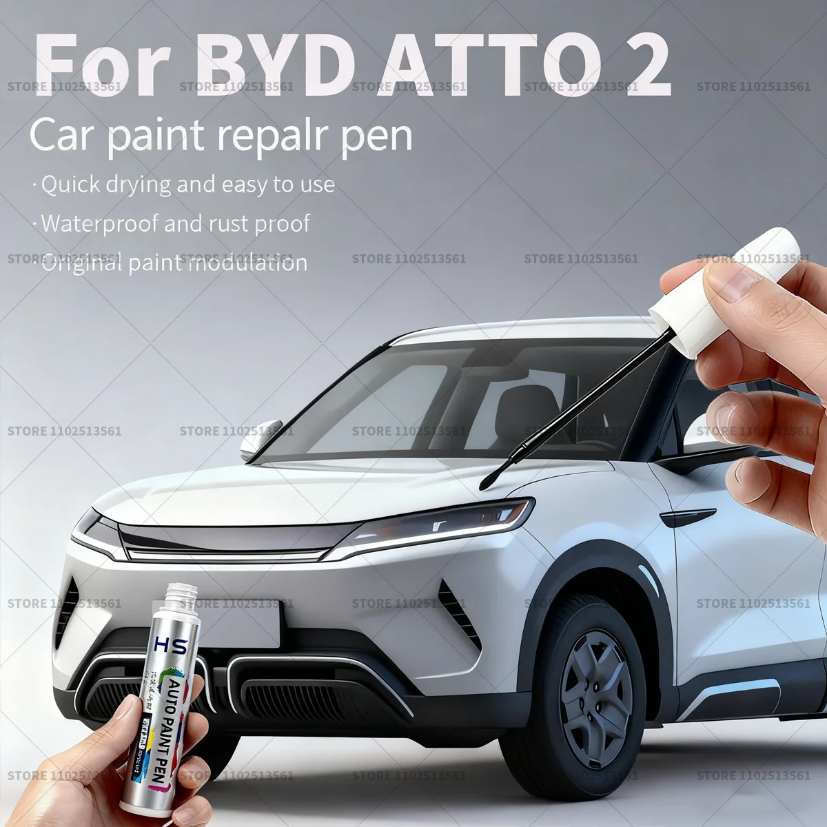 Pluma de reparación de pintura de coche, eliminador de arañazos, accesorios DIY para automóvil, blanco, WAC, verde, HCJ, gris, rosa, 124 para Yuan UP/BYD ATTO 2