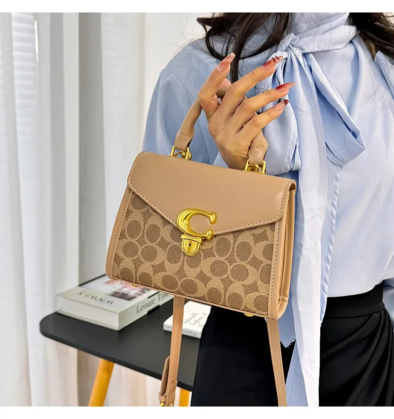 

European and American Retro Inspired 2025 Handheld Bag for Women Fashionable Patchwork,Versatile Shoulder Carry Ideal Ladies Bag