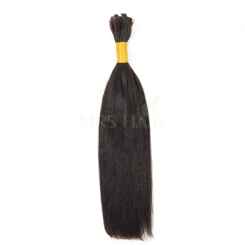 Licht Yaki Haar Bulk Extensions Zijde Geperst Yaki Recht Remy Menselijk Haar 12-26 50g/bundel DIY Materiaal Haar Bulk