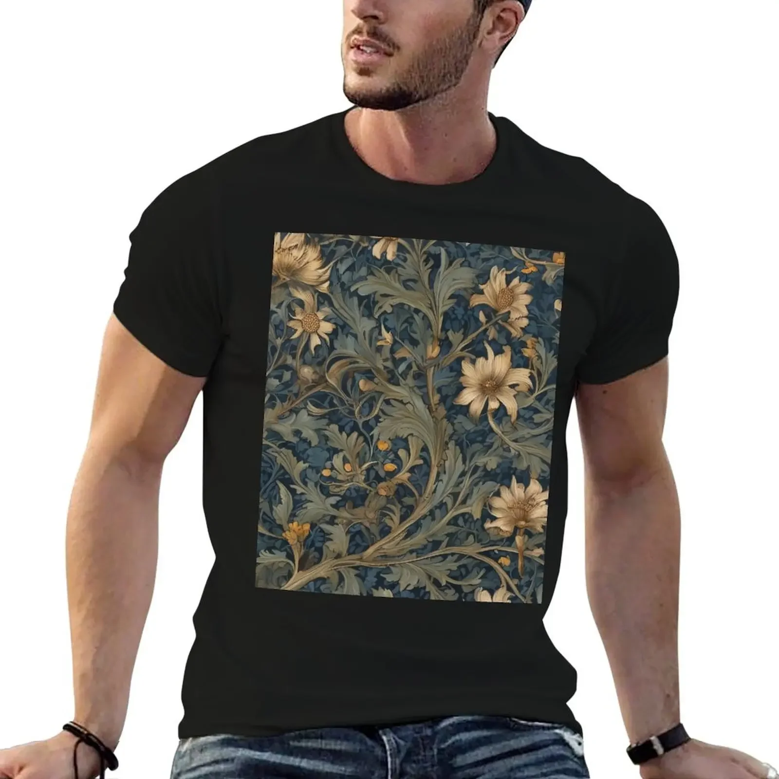 

Artwork Inspired By William Morris Blackthorn T-Shirt blue archive vintage anime shirt heavyweight t shirts for men