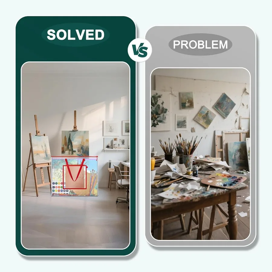 Large Poster Storage Bag 25 x 19 Art Portfolio Bag with Pocket for Poster Cutting Mat Bulletin Board Scrapbook Keepsake - Water