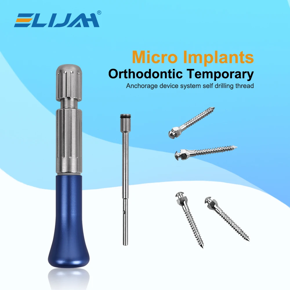 

ELIJAH Dental Orthodontic Micro Implant Anchorage Screw Kit Dental Mini Implant Booster Screwdriver Handle Kit Dentistry Tools