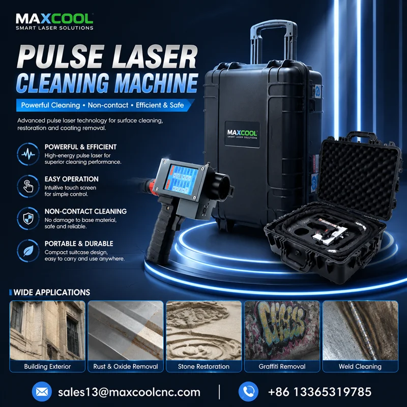 Portable Mini Laser Surface Treatment Machine 100W 200W 300W 500W Suitcase Laser Pulse Cleaner for Removing Rust Paint Coating