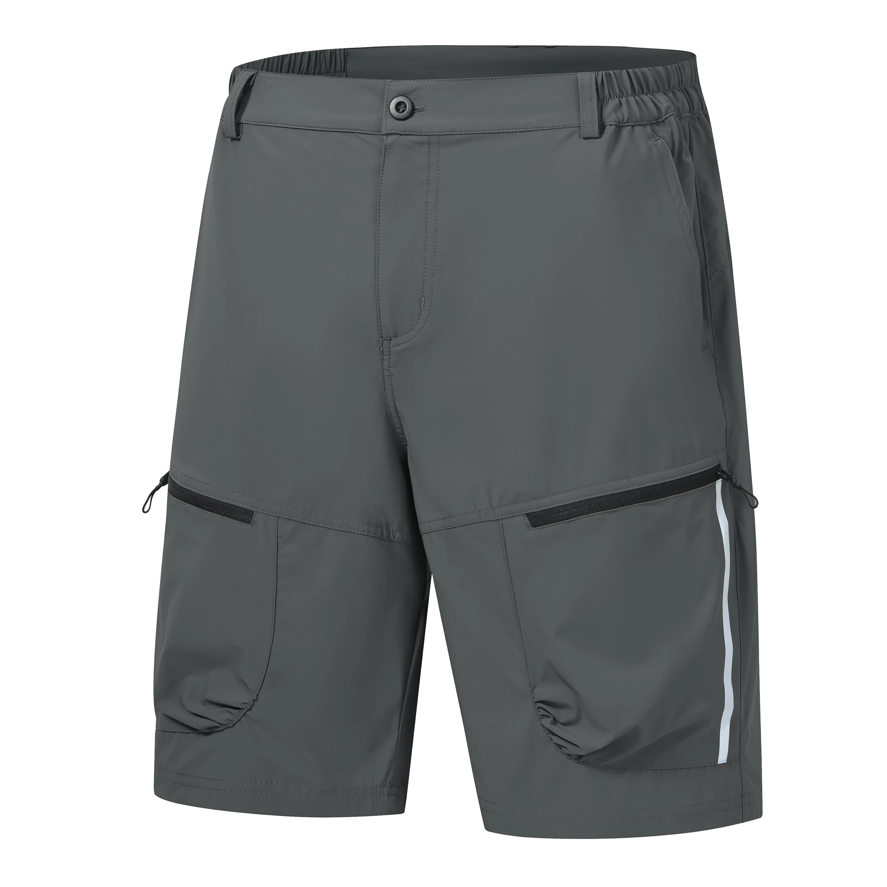 Imagem -05 - Shorts de Carga Impermeável Reflexiva Listra Masculina Calças de Caminhada Bolsos com Zíper ao ar Livre Secagem Rápida Pesca Calças Corrida