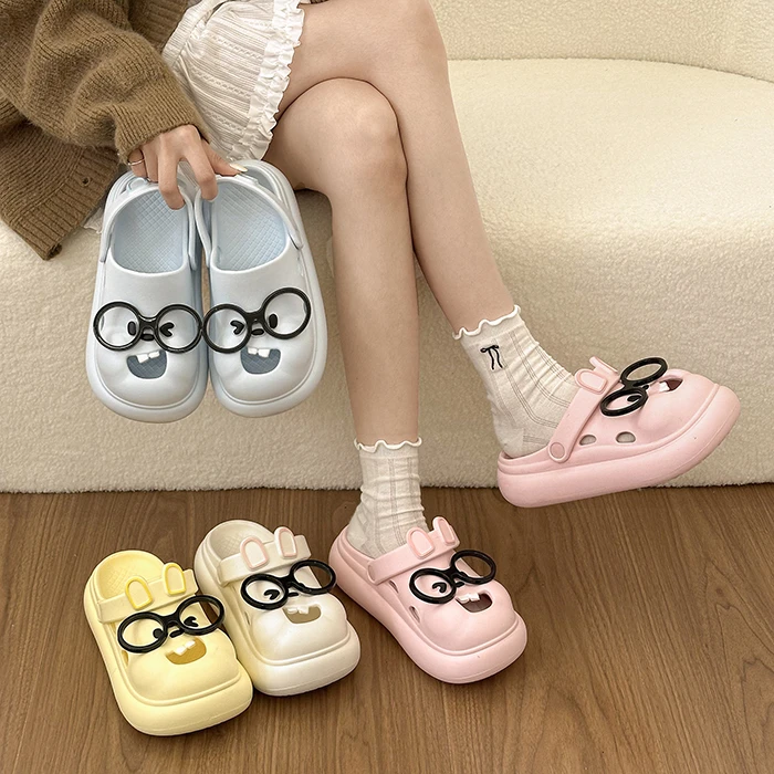 Cute Beaver Summer Sandals Women's Outdoor Beach Shoes Hollow out Sweet Style Youth Footwear Slip-On Daily Wear EVA Material
