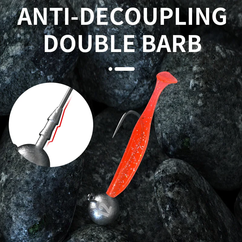 LINNHUE الرصاص رئيس هوك 5 قطعة/الحقيبة 3.5 جرام 5 جرام 7 جرام 10 جرام 12 جرام 14 جرام هوك عالية الكربون المقاوم للصدأ الحبار تهزهز معالجة اكسسوارات الصيد هوك